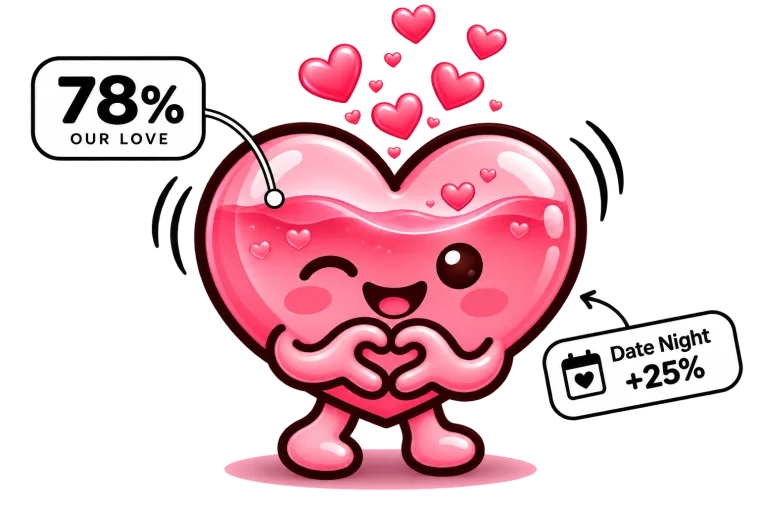Buffaly's shared heart, filled to 78%, with a Date Night moment adding +25%